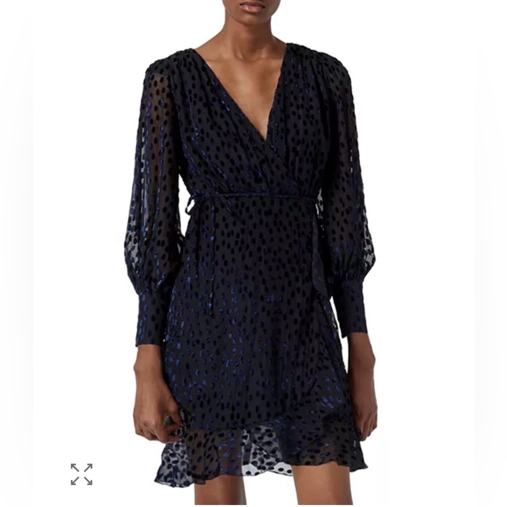 The Kooples Polka Dot Burnout Velvet Wrap Dress